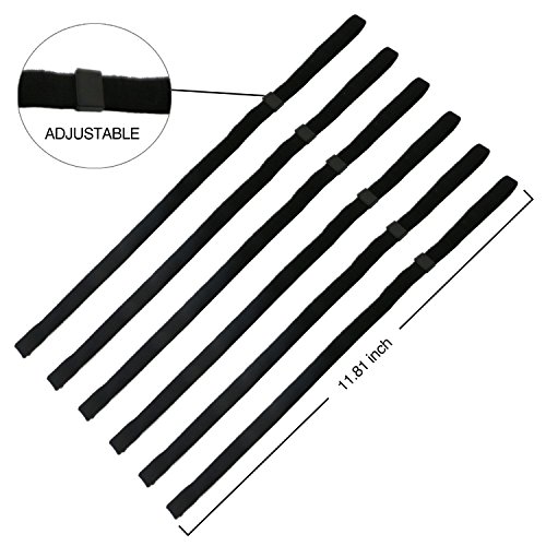 Sport Sunglass Halter-Bügel, Universal Fit Seil Brillen Retainer, Brillen Retention System, Set von 6 (schwarz 6 Stück) - 2