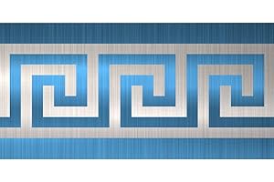 FUNLIFE Bordo Adesivo per Pareti, Autoadesivo Geometrica Bordi per Carta da Parati, Battiscopa Fai da Te Decorazione, Bordo Decorativo per Bagno Cucina, 10x600cm, Oro Spazzolato, Blu Spazzolato