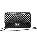 Produktbild YUHEQI Handtasche Shop Damen Gesteppte Twist Lock Schultertasche Clutch Party Hochzeit Geldbörse,Black-OneSize