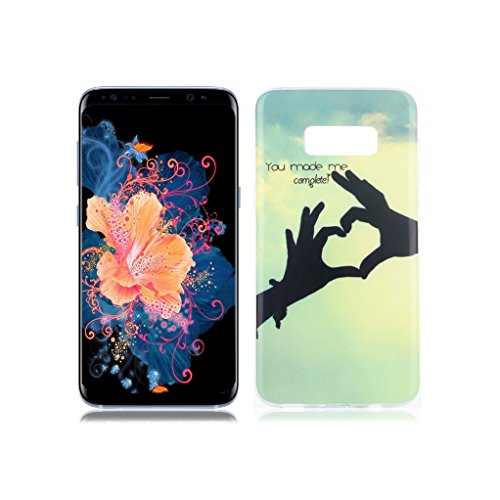 Funda Samsung Galaxy S8  Yunbaozi Carcasa de Silicona Suave Protective Case   Patr  n Interior Nunca Despegue   Funda Caucho TPU Piel Flexible Suave C  scara Delgado Ligero - Anti-rasgu  os Anti Choque Dise  o Creativo para Samsung Galaxy S8 - te amo