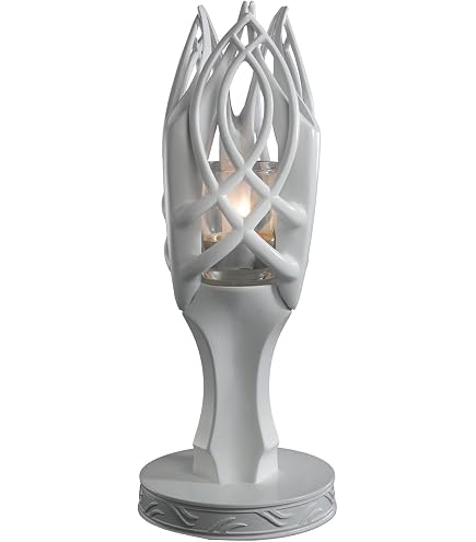 Nemesis Now Il Signore degli Anelli Sauron 33 cm in resina, argento, scultura del Signore degli Anelli Sauron con licenza ufficiale, inserto in metallo per tenere una candela tealight