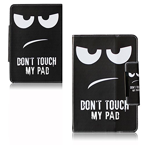 Hochwertige Tablet-Schutz-Hülle-Tasche Universal 10-10.1 Zoll mit Standfunktion kombiniert Schutz und Design aus hochwertigem Kunstleder Motiv Dont Touch my Pad Cover Case Universal Farbauswahl von UC-Express - 4