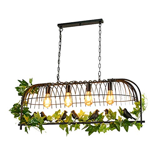 Preisvergleich Produktbild IACON Nachahmung Pflanze lamp Pendelleuchten Hanfseil lampe Haengeleuchte Rechteck Pastoral / Retro Industrielle Stil Leuchte Kreative Dekorative Kronleuchter Cafe Bar Restaurant Lampe Nordic eisene Lampe E27 4-Kopf