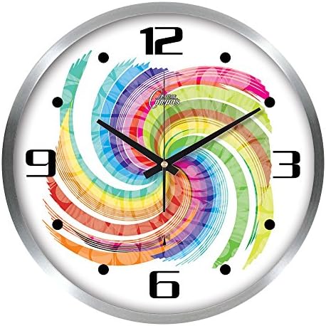 Quietness @ Modern Colorful Creative Silent Non-ticking Wall Clock Continental airwaves /14 inch/ silver