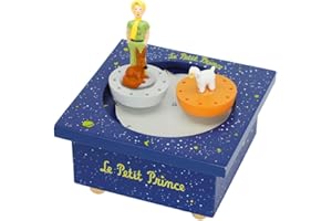 TROUSSELIER - Le Petit Prince. Saint Exupéry - Boîte à Musique Dancing - 2 Figurines Amovibles - Fonctionnement Simple - Musique Romance de l'amour L.V. BEETHOVEN - Colori Bleu Roi