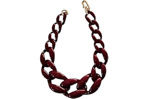 CLSSLVVBN Vintage Style Women S Jewelry Necklace Handmade Cuban Chain Collar Statement Piece Women Boho Chunky Acrylic Link Chain