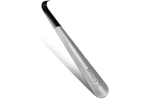 ZOMAKE Łyżka Do Butów Metalowa Długa 42cm,Długa Łyżka Do Stóp Ze Stali Nierdzewnej - Srebrna Łyżka Do Stóp Długa Stajnia Z Gumowym Rękawem Dla Seniorów