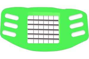 AEX Stainless Steel Potato Chipper - Multifunctional Potato Chip Cutter with Non-Slip Base | Potato Chippers for French Fries, Chips, Boiled Eggs, Fruits & Vegetables Slicer | Green