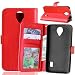 Produktbild Nancen Huawei Ascend Y635 (5,0 Zoll) Lederhülle Neu Style Acht Farbe Weich PU Flip Case Ledertasche / Schutz Etui, Einfach Vintage Kollektion Karten Slot Foto Wallet Hülle Handy Tasche Zubehör