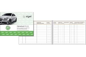 ‎SIGEL SIGEL FA614 Fahrtenbuch für PKW, A6 quer, 80 Seiten - für Deutschland und Österreich, vom Finanzamt anerkannt - zur exakten Trennung geschäftlicher und privater Fahrten, aus nachhaltigem Papier
