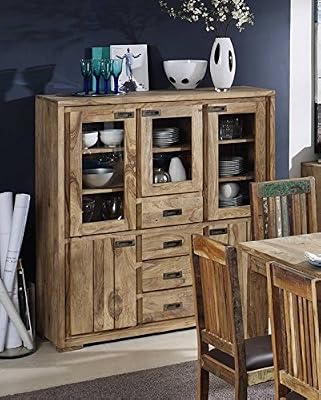 massivmoebel24 Bois de sheesham massif huilé vladon buffet massivmöbel meubles en bois massif brun nature brown#859