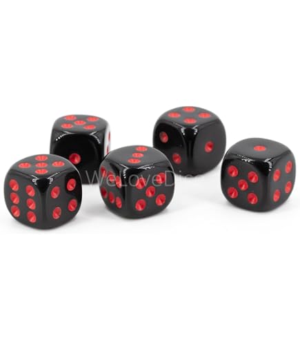 Dés XL 20mm Ivory/Noir - Lot De 5 - Fabriqué En Allemagne WeLoveBeads