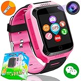 Kids Smartwatch, orologi intelligenti per bambini e bambine con GPS Tracker SOS anti-perso allarme contapassi SIM Card slot camera Electronic Learning giocattoli regali di compleanno da viaggio campeggio