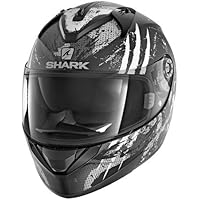 Shark Moto Casco Hark – ridill threezy Mat, Negro/Blanco, tamaño M