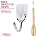Bath Body Brush With Double Sided Head & FREE Hanging Hook. Perfect Exfoliating Body Brush + Great For Dry Brushing. This Long Handled Back Brush Is The Best Shower Back Scrubber For Men And Women!