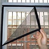 Anaya Mosquito Net 120 GSM Insect Net, FIBREGLASS Grey, 3x4 ft Window Mosquito Mesh Stitched Net Screen with Hook & Loop Tape