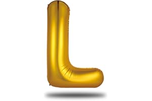 FUNXGO Ballon Lettre L OR - XXL 100cm - Ballon d'anniversaire lettre L en Or - Pour gonflage à l'hélium -Élégance Brillante pour Vos Fêtes - Ballon L Or