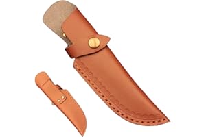 runrayay Straight Knife Sheath, Hunting Knife Sheath, Fixed Blade Knife Sheath Leather, Side Draw Knife Sheath, Bushcraft Knife Sheath Brown