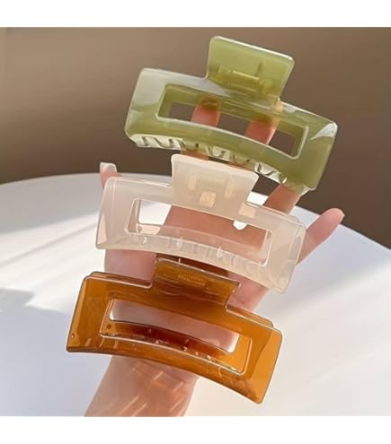 9 Colors Large Hair Claw 2pcs, Clips For Thick Hair Plastic Big Claw Clips 5.5" Nonslip Big Nonslip Hair Clamps Hair Jaw Clips 2 Styles Strong Hold Matte Claw Hair Clips