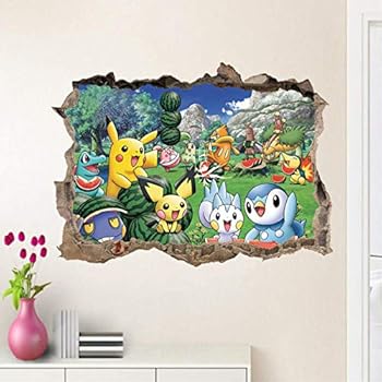 Popular Game Pikachu Pokemon Go Wall Stickers For Kids Rooms