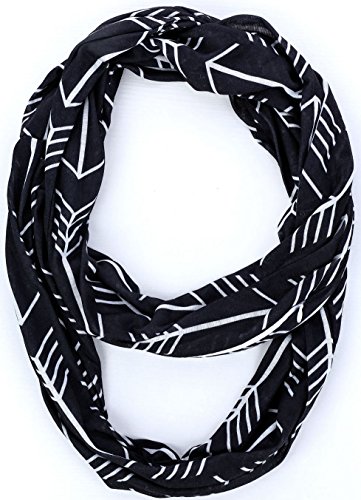 Preisvergleich Produktbild Unendlich Schal Reißverschluss Tasche Pfeil Schal – Umhängetuch Hijab kopftücher 2017 Super Soft Sport Schal Leichtgewichtige Seidenartige Gemütliche Umhängetücher Elegant Loopschal Rundschal Kreis Schal (Schwer Unendlichen Schal)