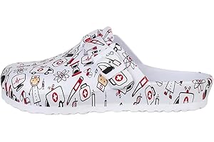 WORKTEAM CREATING STYLE AT WORK WORKTEAM Zuecos Sanitarios Estampados Ultraligeros De Eva con Hebilla Ajustable, Ergonómicos Y Anatómicos con Cámara Ortopédica para Un Confort Diario. Unisex
