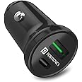 Portronics CarPower Mini Car Charger with Dual Output, Fast Charging (Type C PD 18W + Mach USB-A) Compatible with All Smartph
