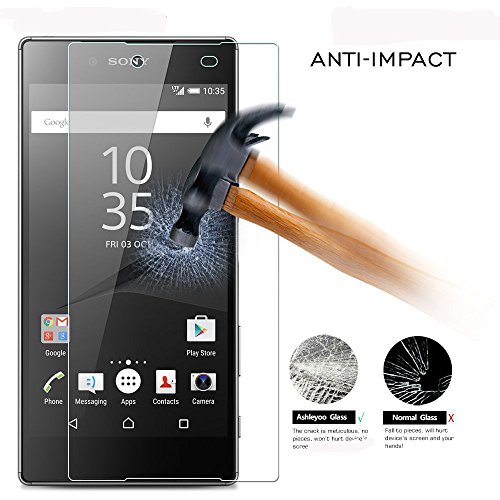 Ashleyoo Cristal Templado para SONY XPERIA Z5  2 Unidades   Cristal Vidrio Templado Protector para SONY XPERIA Z5 -  Sin burbujas   Dureza de Grado 9H  - protector pantalla para Z5