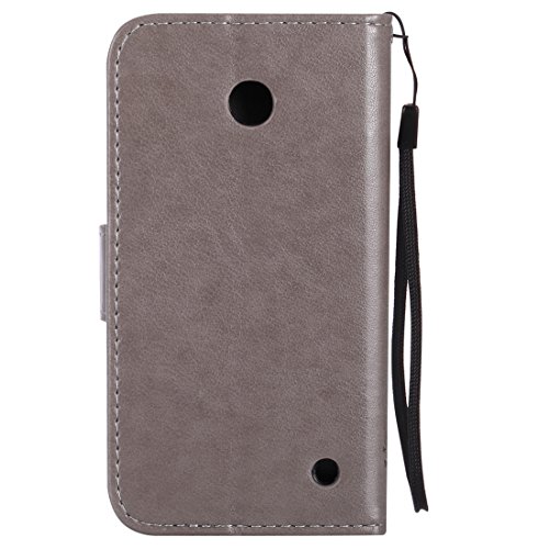 Nancen Tasche Hülle für Nokia Lumia 630 / 635 (4,5 Zoll) Flip Schutzhülle Zubehör Lederhülle mit Silikon Back Cover PU Leder Handytasche im Bookstyle Stand Funktion Kartenfächer Magnet Etui Schale - 2