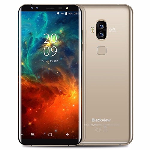 Blackview S8 - (18: 9 rapporto) 5,7 pollici 4G Android 7.0 smartphone, Octa-Core 4GB + 64GB, quattro fotocamera, corpo sottile con batteria 3180mAh - Oro