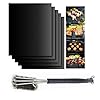 Grillmatte 5er Set Antihaft Zum Grillen Und Backen Aus Teflon Bbq Antihaftbeschichtung Grillmatten Fr Bis 500c Wiederverwendbar Mit Edelstahl Grillbrste