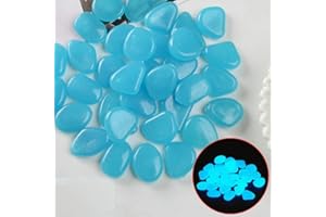 STOEPEOCO 400 pièces Caillou bleu phosphorescent Roches lumineuses Galets lumineux Pierres lumineuses pour aquarium Jardin Passerelle Réservoir à poissons