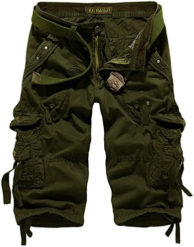 Mochoose Men's Summer Casual Cotton Twill Cargo Shorts 3/4 Multi Pockets Outdoor Wear Pants
