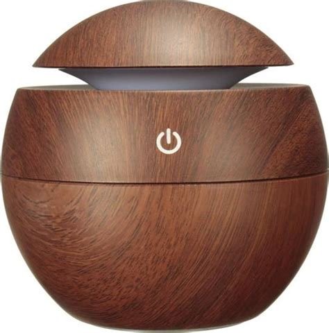 Eximone USB Madera Aroma Difusor Ultrasónico Humidificador con 6 Colores Luz LED y Ajuste del Temporizador para Hogar Oficina Dormitorio Comedor