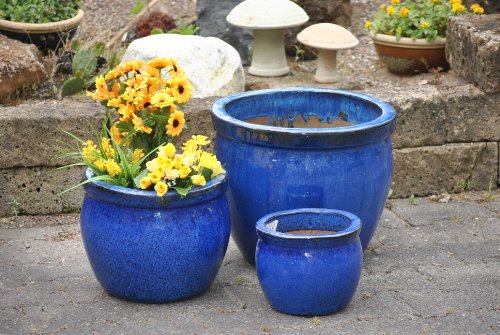 Pflanzkübel,blau,frostfest!!!!!38cm Durchmesser - 2