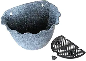 Inllex Plastic Hanging Rattan Planter, Self-Watering Round Hanging Basket, Plant Herb Orchid Flower Pot,Blooms Container for Home Office Garden Balcony Wall Pergola Fences Indoor Outdoor Decoratio