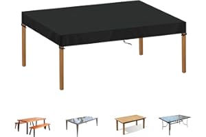 SIMPHAUS Tischplattenabdeckung 150x90x15cm Abdeckplane Gartentisch Abdeckung Terrassenmöbel Abdeckung Gartenmöbel Winterfest Gartenmöbel Plane Wasserdicht Reißfest 420D Oxford Gewebe