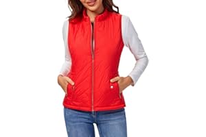 fuinloth Damen Weste mit Stehkragen Westen Steppweste Leicht Ärmellos Jacke mit Reissverschluss Taschen