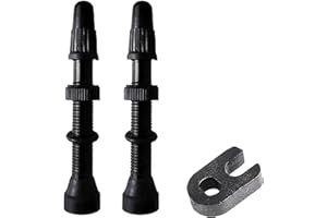 YAIYEFU 2 Pcs Black Tubeless Presta Valve Stem, Durable Super Light Alloy Presta Valve Stem Kit with Valve Core Remover Tool and Valve Stem for Bicycles and Road Bikes Bike Accessories(40mm)
