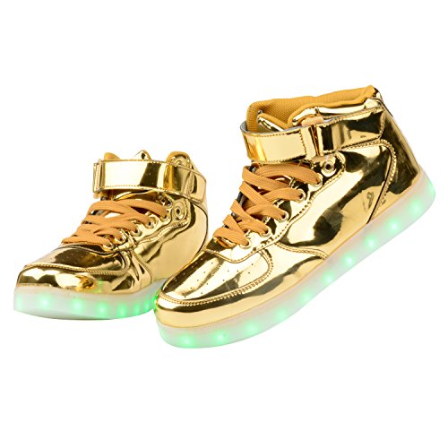 Gloria JR Frauen Mens High Top USB Aufladung LED Schuhe Blinkender Sneaker - 4