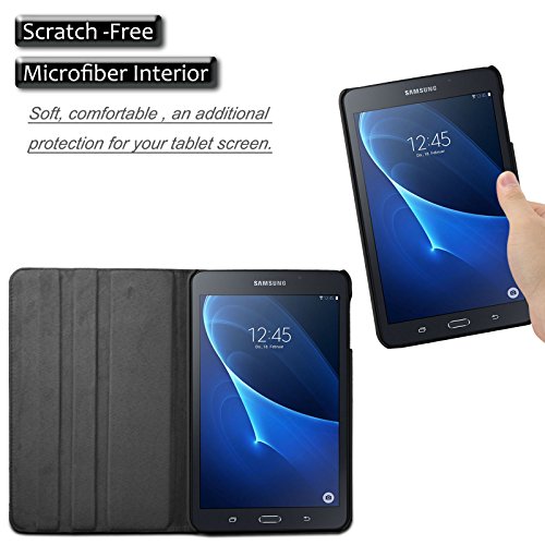 Samsung Galaxy Tab A 10.1 Hülle Case, Infiland PU Ledertasche lederhülle 360° Drehbarer Stand Smart Cover Case Schutzhülle Tasche Etui für Samsung Galaxy Tab A 10.1 Zoll (2016) Tablet-PC(mit Auto Schlaf / Wach Funktion)(Schwarz) - 5