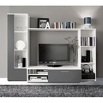 Finlandek meuble tv mural pilvi 220cm blanc et gris
