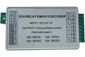 NUTBRO 3 Channel 5A DMX512 Decoder Controller Relay Switch Kit DIY Converter DMX Dimmer Relay With Protective Shell