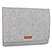 Price comparison product image KANVASA Felt Laptop Sleeve 15 15.6 Inch Grey - Premium Notebook Ultrabook Bag With Brown Leather Attachment - Case For Samsung ASUS Acer Lenovo HP Dell & more - Soft Protection For Your Device