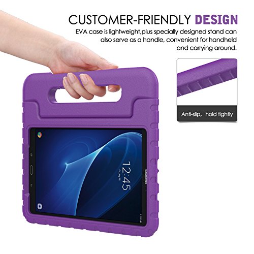 MoKo Samsung Galaxy Tab A 10.1 Hülle – Superleicht EVA Stoßfest Kinderfreundlich Kinder Schutzhülle mit umwandelbarer Handgriff Handle/Standfunktion für Galaxy Tab A (2016) T580N 10.1″ Tablet-PC, Violett - 8