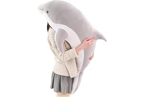 Kekeso Delfin Plüschtiere Schöne Gefüllte Weiche Tier Umarmungskissen Delphin Puppen für Kinder(120cm/47.24inch, Grau)