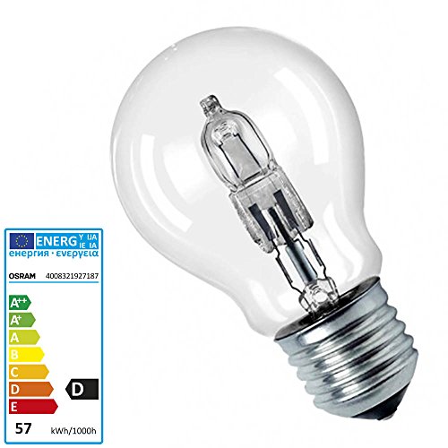 Preisvergleich Produktbild 10x Halogen E27 Glühlampe 57 Watt klar 64544 HALOCLASSIC A - Osram