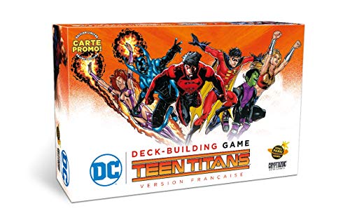 Don't Panic Games- DC Comics Deck-Building Game-Jeu de Base : Teen Titans, GAME1048, Version Française