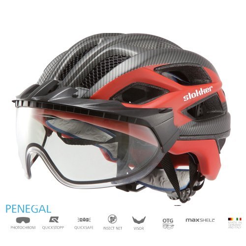Slokker Fahrradhelm, Radhelm, Radsport PENEGAL mit verstellbarem, selbsttönendem (photocromatischem) Visier Weltneuheit - 3