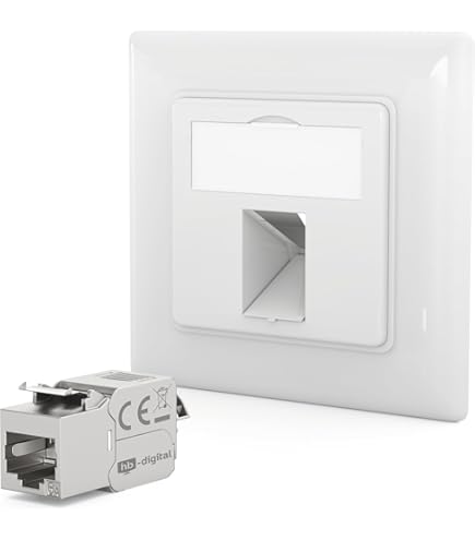 HB-DIGITAL 12-poorts patchpaneel, patchveld, verdelerveld, 1U, 12x CAT 6a RJ45, Keystone Jack module, GHMT gecertificeerd, volledig afgeschermd, STP 10 Gbps, compatibel met installatiekabel
